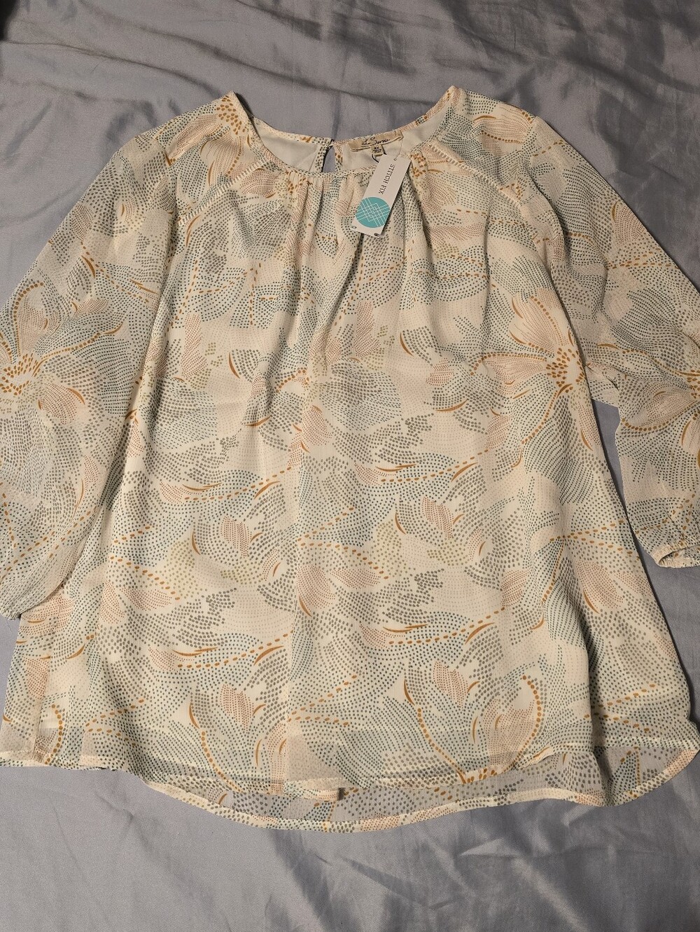 Les Serein Floral Dot 3/4 Sleeve Blouse